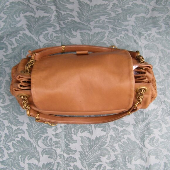 Bottega Veneta Intrecciato Cognac Leather Shoulder Bag - Picture 6 of 16